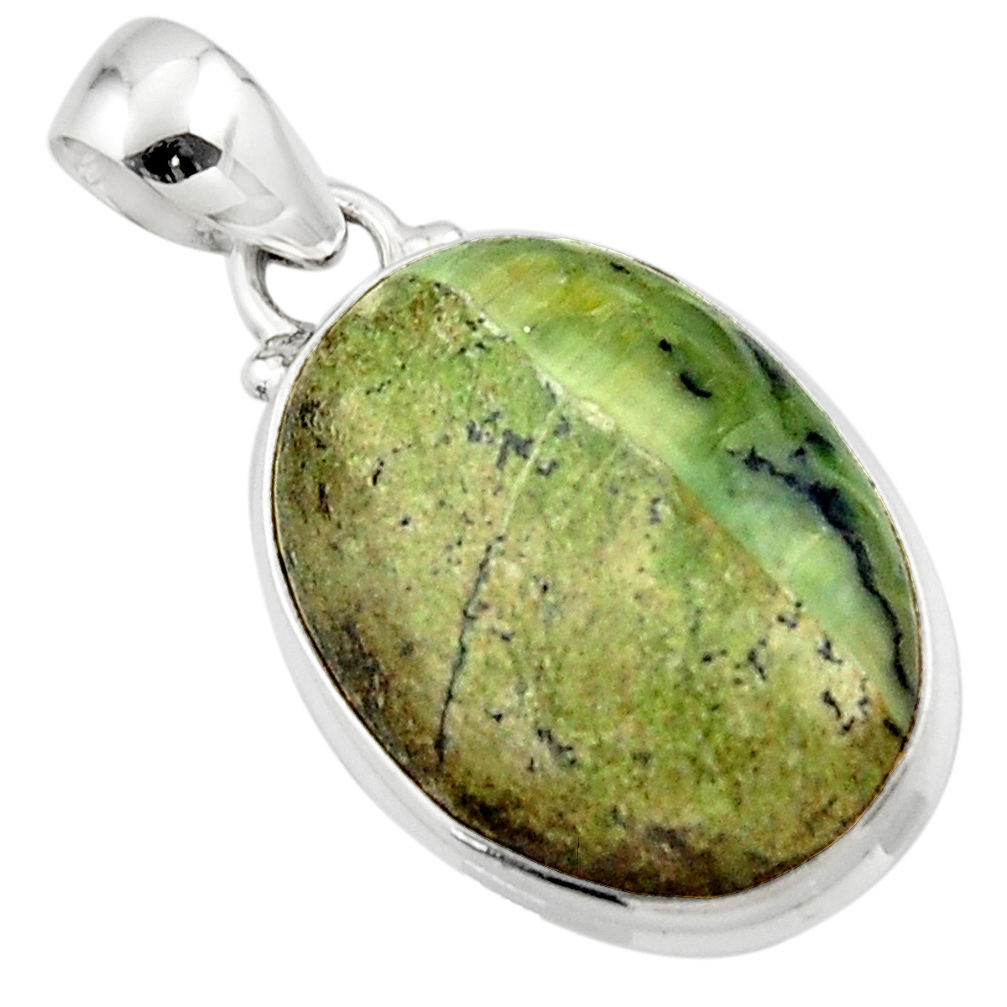 13.67cts natural green swiss imperial opal 925 sterling silver pendant r46354