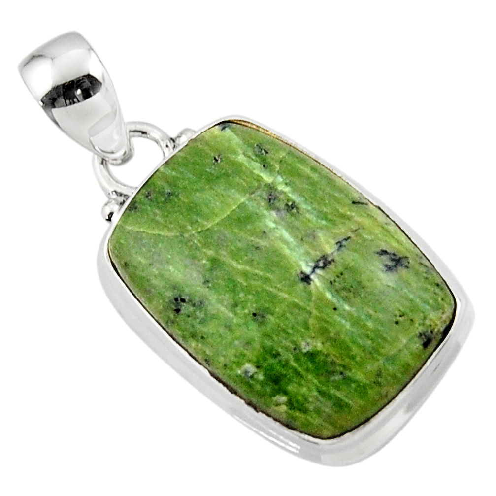 12.90cts natural green swiss imperial opal 925 sterling silver pendant r46355