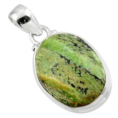 11.92cts natural green swiss imperial opal 925 sterling silver pendant r46356