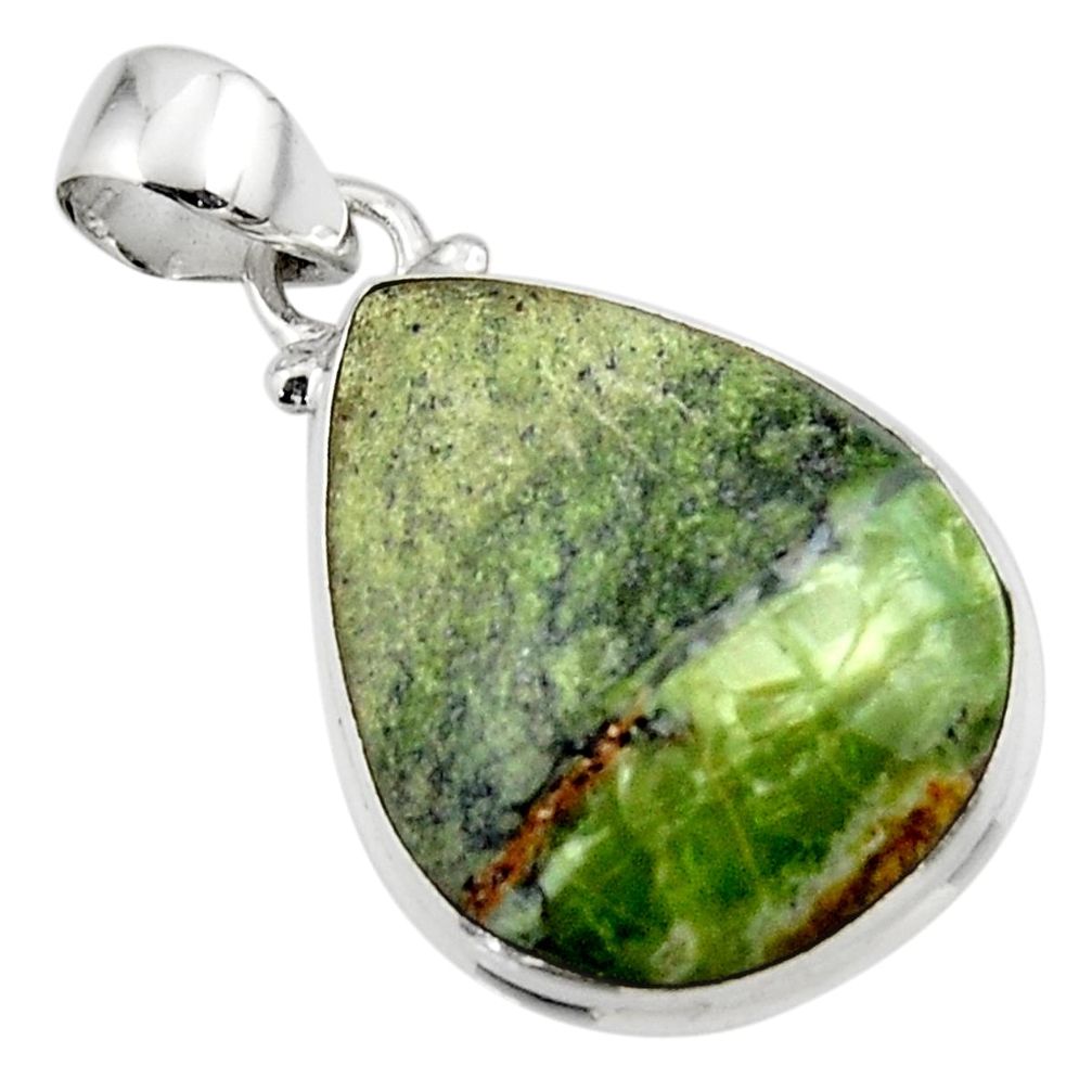 12.82cts natural green swiss imperial opal 925 sterling silver pendant r46357