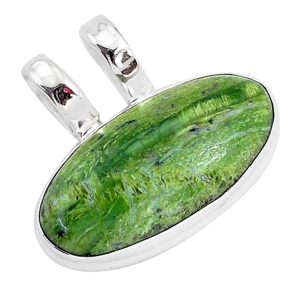 13.57cts natural green swiss imperial opal 925 sterling silver pendant r94558