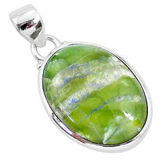 12.58cts natural green swiss imperial opal 925 sterling silver pendant r94560