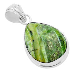 12.62cts natural green swiss imperial opal 925 sterling silver pendant u72511