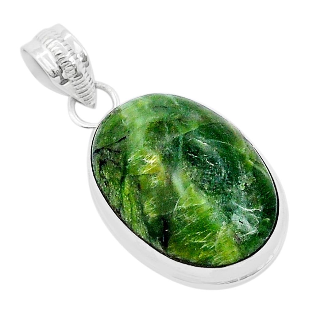 15.02cts natural green swiss imperial opal 925 sterling silver pendant u72515