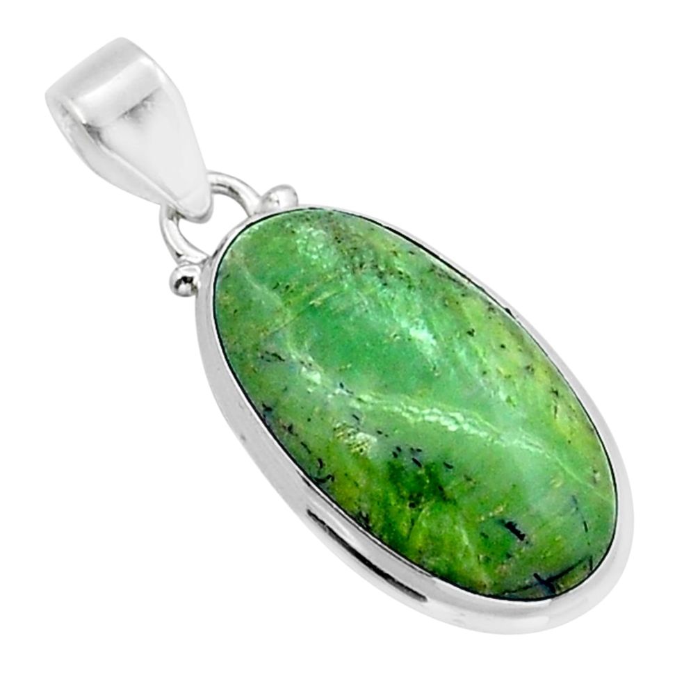 12.03cts natural green swiss imperial opal 925 sterling silver pendant y15130