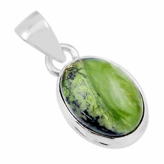6.23cts natural green swiss imperial opal 925 sterling silver pendant y43505