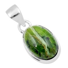 5.71cts natural green swiss imperial opal oval sterling silver pendant y43498