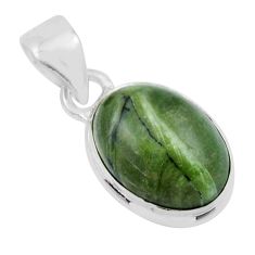 6.25cts natural green swiss imperial opal oval sterling silver pendant y43506