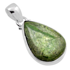 11.26cts natural green swiss imperial opal pear sterling silver pendant n23567
