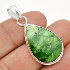 13.15cts natural green swiss imperial opal pear sterling silver pendant u74323