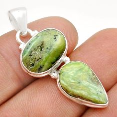 12.65cts natural green swiss imperial opal pear sterling silver pendant u74425