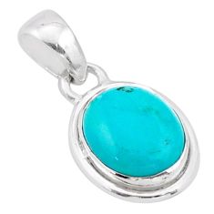 4.44cts natural green turquoise tibetan 925 sterling silver pendant t96144