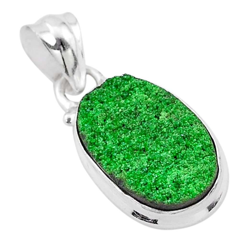 7.60cts natural green uvarovite garnet 925 silver handmade pendant t1956