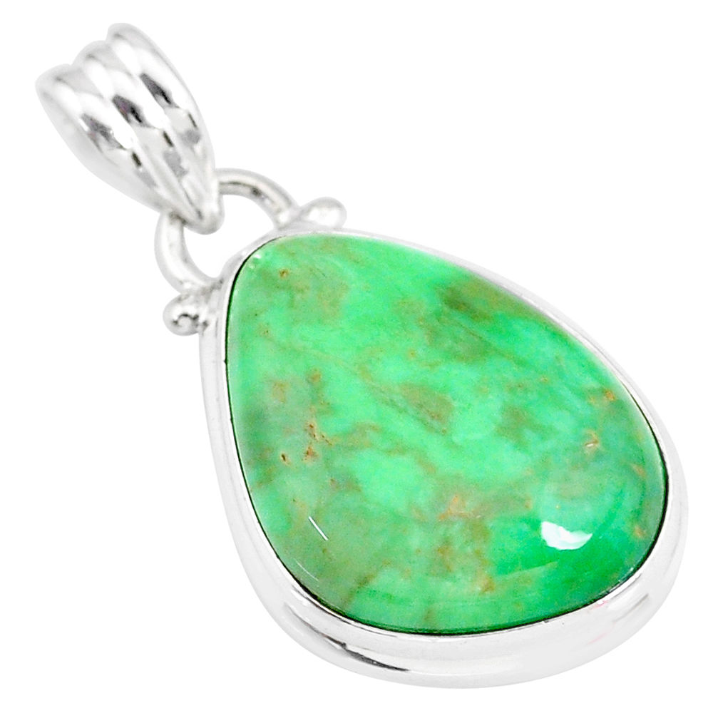 13.67cts natural green variscite 925 sterling silver handmade pendant r83592