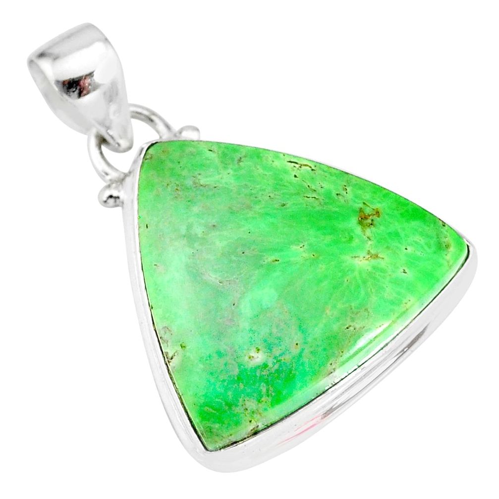 15.08cts natural green variscite 925 sterling silver handmade pendant r83594