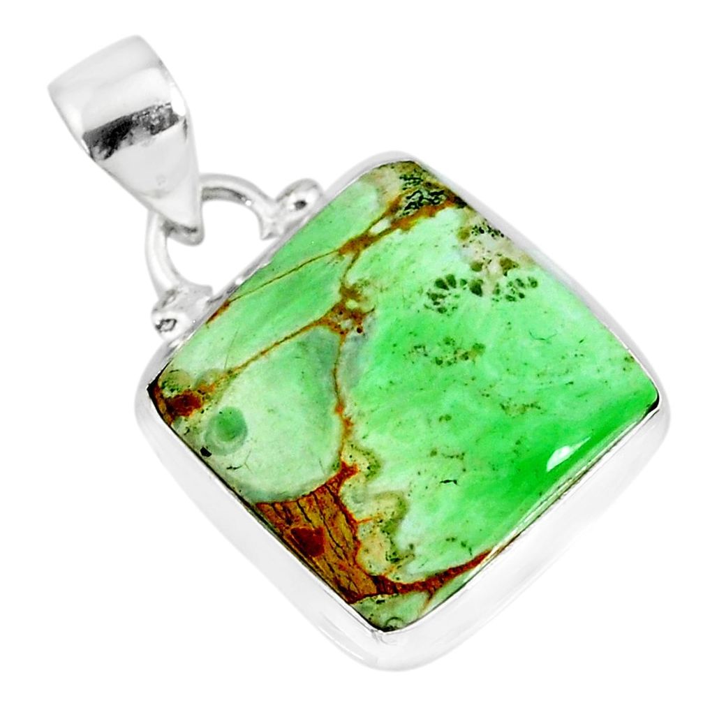 10.65cts natural green variscite 925 sterling silver handmade pendant r83613