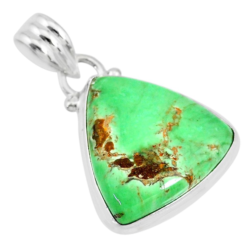 13.20cts natural green variscite 925 sterling silver handmade pendant r83618