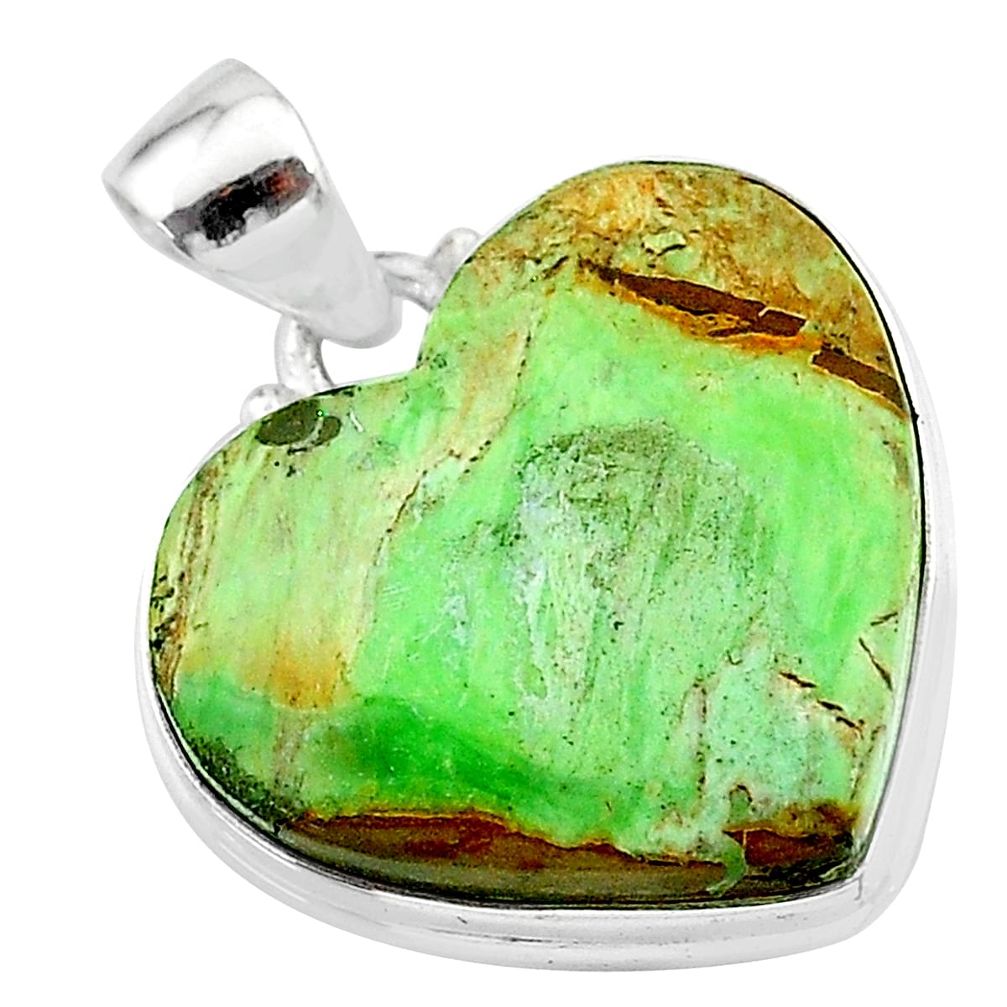 19.23cts natural green variscite 925 sterling silver pendant jewelry t13321