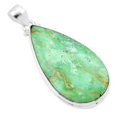 20.88cts natural green variscite 925 sterling silver pendant jewelry u39081