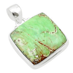 14.47cts natural green variscite 925 sterling silver pendant jewelry u39124