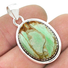 14.62cts natural green variscite 925 sterling silver pendant jewelry u45589