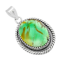 15.47cts natural green variscite 925 sterling silver pendant jewelry u90018