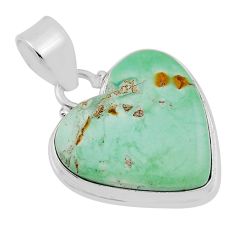 15.67cts natural green variscite heart sterling silver pendant jewelry n31192