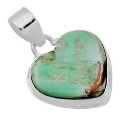 13.10cts natural green variscite heart sterling silver pendant jewelry n31249