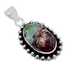 6.54cts natural green variscite oval 925 sterling silver pendant jewelry n40092