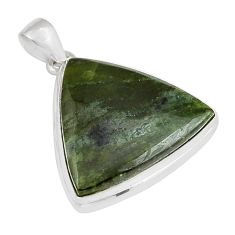 22.05cts natural green vasonite 925 sterling silver pendant jewelry y23576