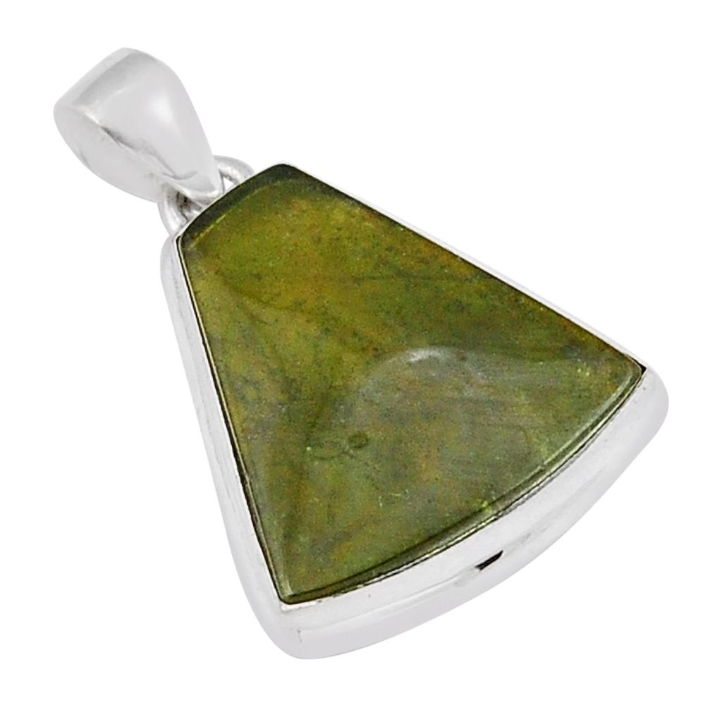 14.72cts natural green vasonite fancy 925 sterling silver pendant jewelry y23528