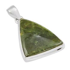 18.70cts natural green vasonite fancy 925 sterling silver pendant jewelry y23529