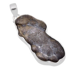 28.13cts natural grey fairy stone 925 sterling silver pendant jewelry n29374
