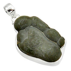 38.81cts natural grey fairy stone 925 sterling silver pendant jewelry r36040