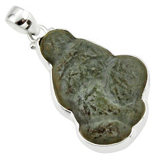 29.78cts natural grey fairy stone 925 sterling silver pendant jewelry r36041