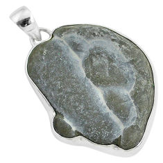 33.24cts natural grey fairy stone 925 sterling silver pendant jewelry r94130