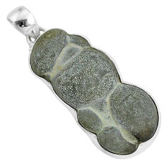 29.75cts natural grey fairy stone 925 sterling silver pendant jewelry r94158