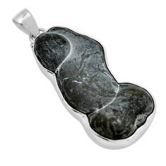 36.57cts natural grey fairy stone fancy sterling silver pendant jewelry y5137