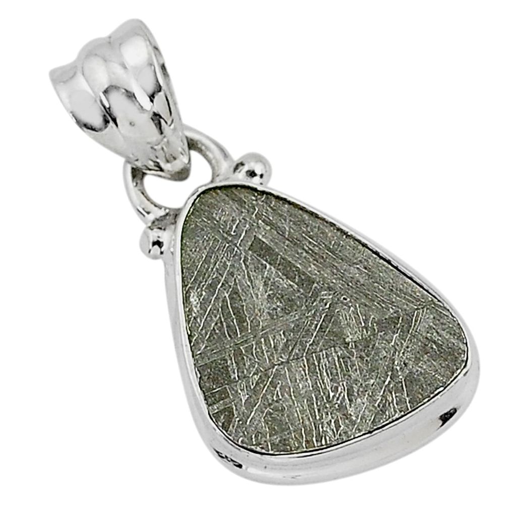 5.59cts natural grey meteorite gibeon 925 sterling silver pendant jewelry r95323