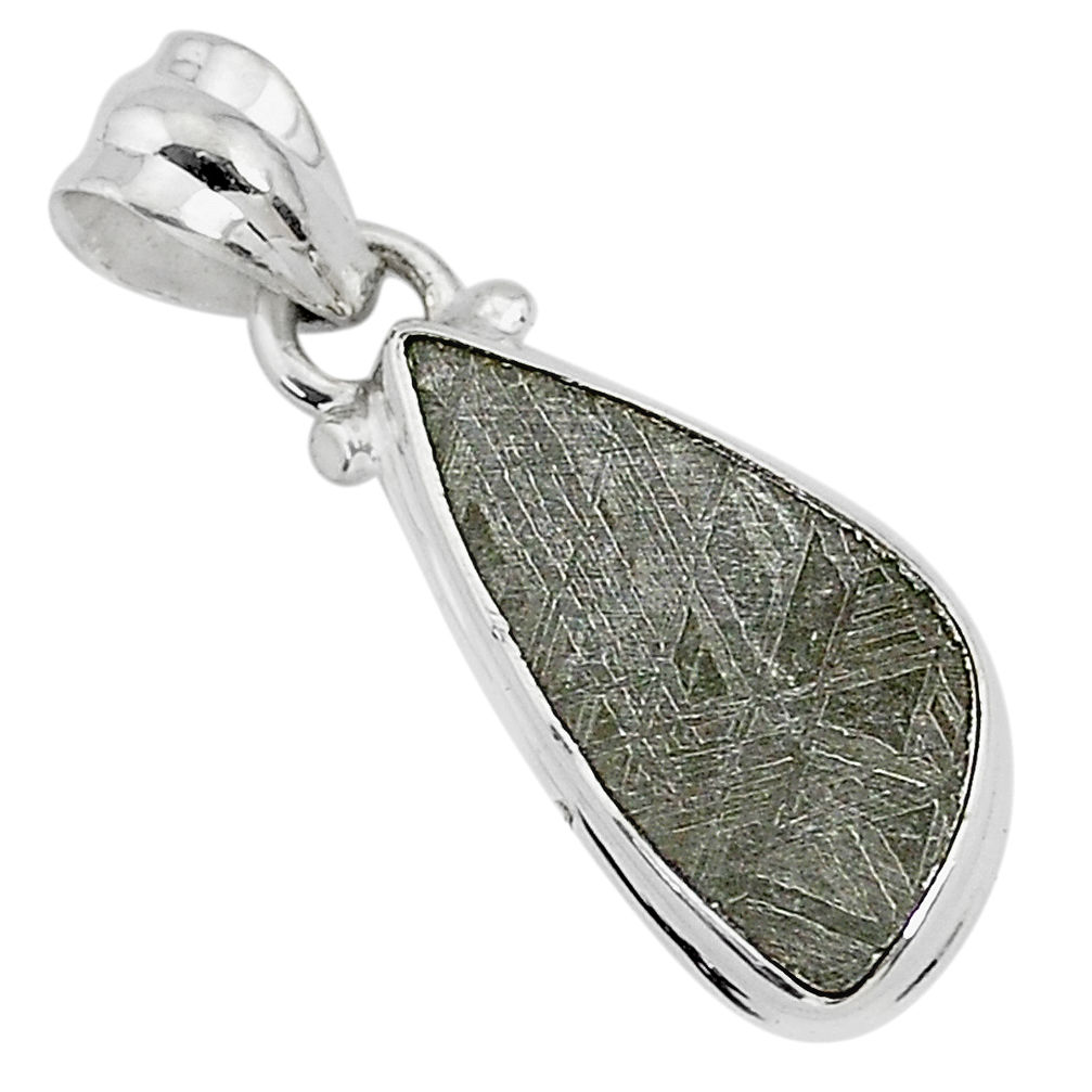 5.85cts natural grey meteorite gibeon 925 sterling silver pendant jewelry r95362