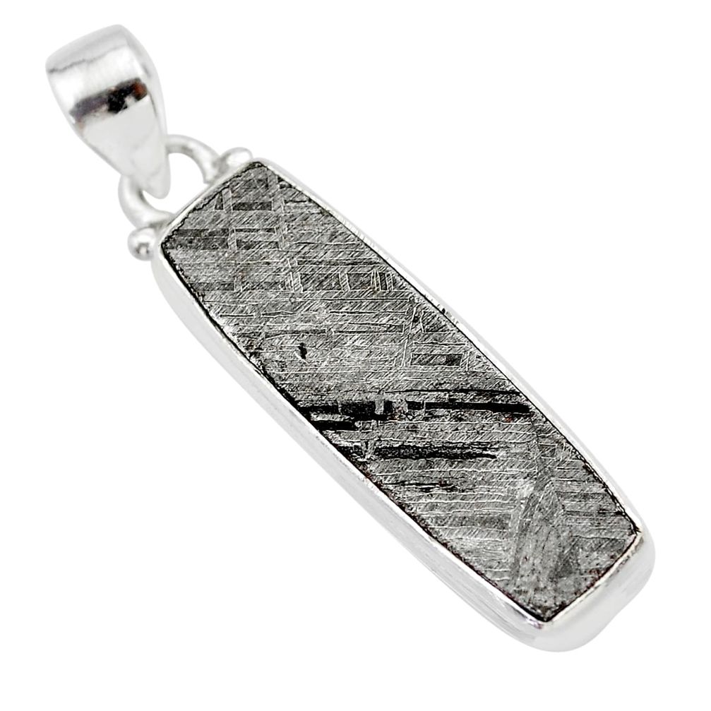 18.70cts natural grey meteorite gibeon 925 sterling silver pendant t29091