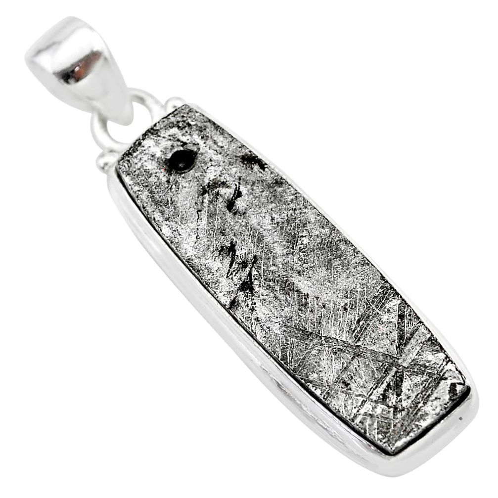 21.67cts natural grey meteorite gibeon 925 sterling silver pendant t29110