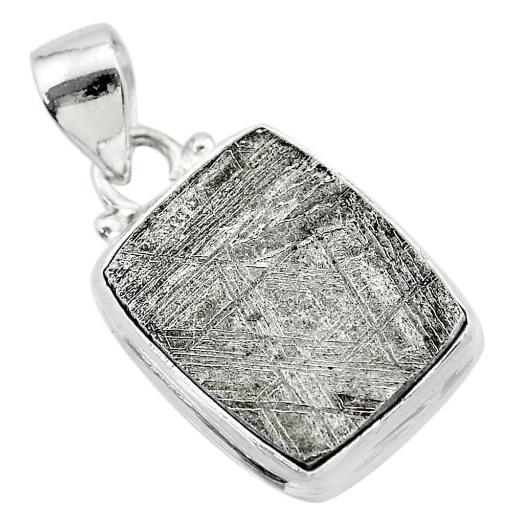 17.69cts natural grey meteorite gibeon 925 sterling silver pendant t29148