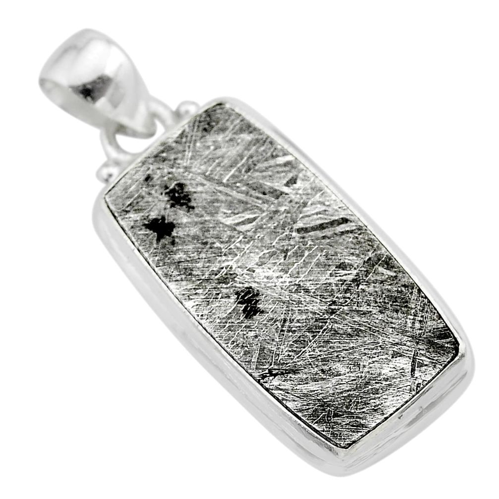 20.86cts natural grey meteorite gibeon 925 sterling silver pendant t29154