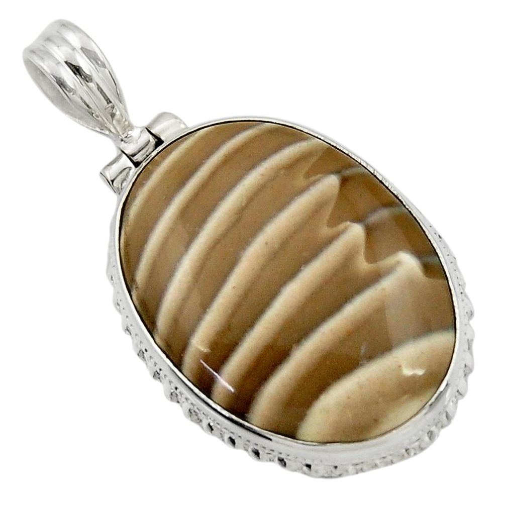  grey striped flint ohio 925 sterling silver pendant d41560