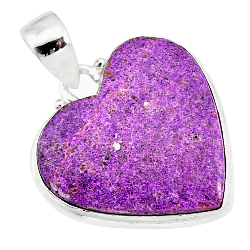12.22cts natural heart stichtite 925 sterling silver pendant jewelry r86379