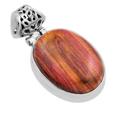 13.87cts natural heckonite rainbow 925 sterling silver pendant jewelry n25132