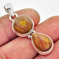11.19cts natural heckonite rainbow 925 sterling silver pendant jewelry n25456