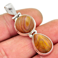 11.88cts natural heckonite rainbow 925 sterling silver pendant jewelry n25457