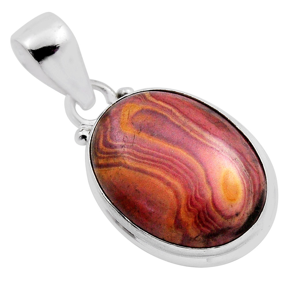 13.49cts natural heckonite rainbow 925 sterling silver pendant jewelry n25473